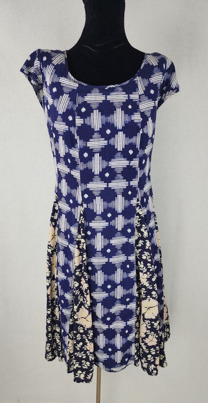 Anthropologie Maeve Dress Indiga Swing  Women's L  lace-up back romantic flirty